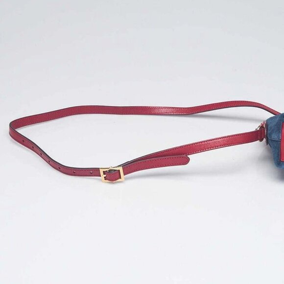 Gucci Blue Suede and Leather Vintage Web Ophidia Small Shoulder Bag - Picture 7 of 11